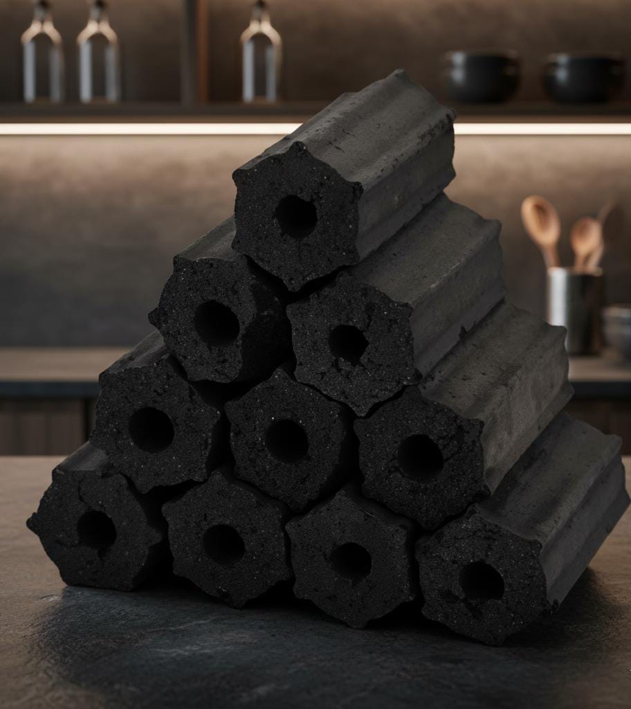 PREMIUM COCONUT SHELL CHARCOAL BRIQUETTES FOR BBQ
